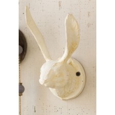 Kalalou Towel Hat Bath nautical Rustic White Rabbit bunny ears head WALL HOOK   351794114906